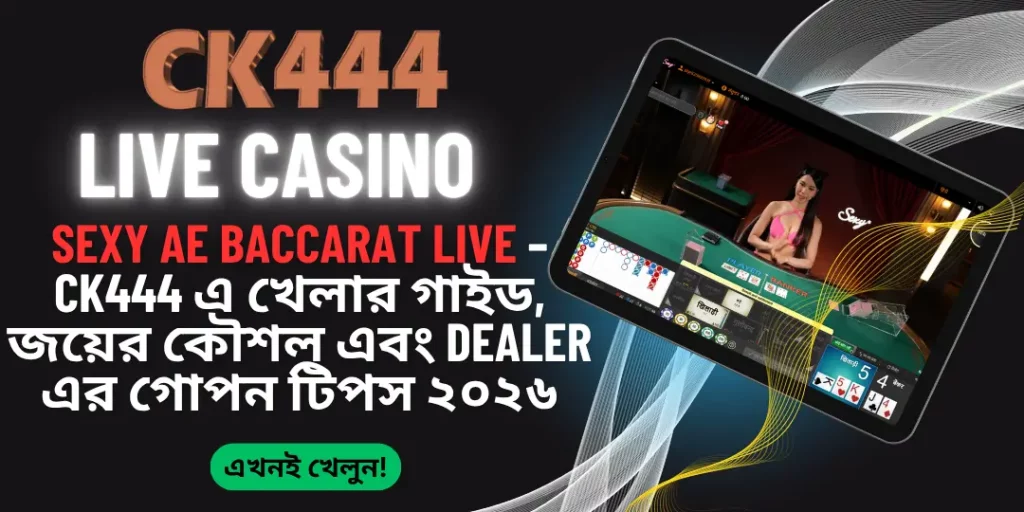 Sexy AE Baccarat Live – CK444 এ খেলার গাইড, জয়ের কৌশল এবং Dealer এর গোপন টিপস ২০২৬ 1 Baccarat Live - Ck444