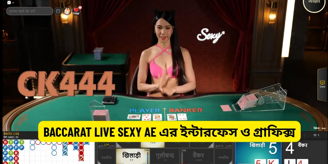 Sexy AE Baccarat Live – CK444 এ খেলার গাইড, জয়ের কৌশল এবং Dealer এর গোপন টিপস ২০২৬ 2 Baccarat Live Sexy AE এর ইন্টারফেস ও গ্রাফিক্স - Ck444